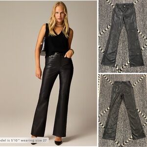J.Crew High Rise Bootcut Pant in Faux Leather